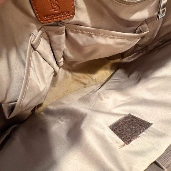 Bostanten Tan Leather Laptop Bag Briefcase Tote - Picture 10 of 13